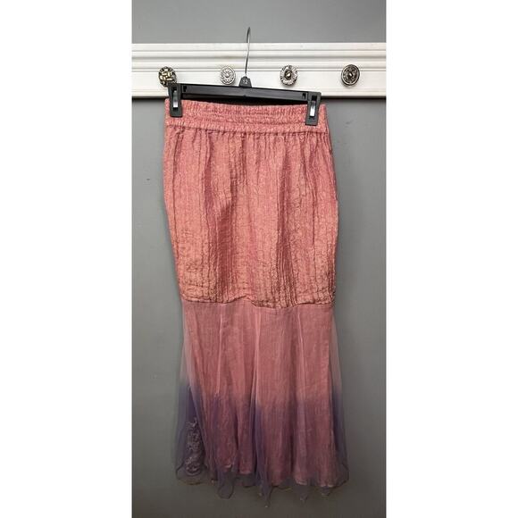 Y2K Fairycore Skirt Womens 4 Maxi Beaded Flounce Vintage Whimsical Feminine - Picture 2 of 10